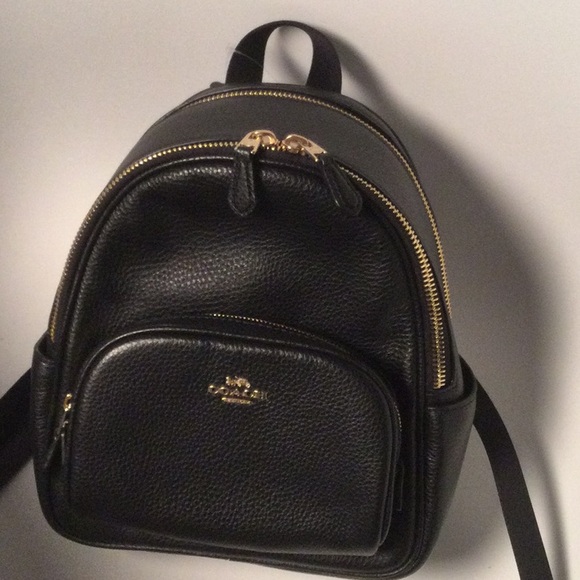 Coach Black Pebbled Leather Mini Backpack with Gold Hardware - Picture 3 of 3